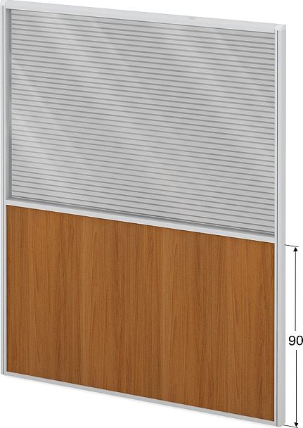 Модуль комбинированный "Мобильные офисные перегородки «Логика»"  ПК-ЛГ-МДК200х160/90Ж/Д-В1-307 серый - Вид 1