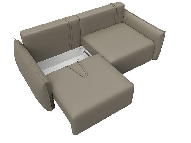 Диван прямой Лига-051 НПБ Экокожа бежевый - Вид 7