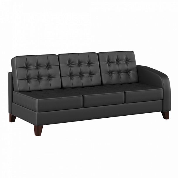 Секция 3-местная правая Basel 195x85x84 чёрный - Вид 1