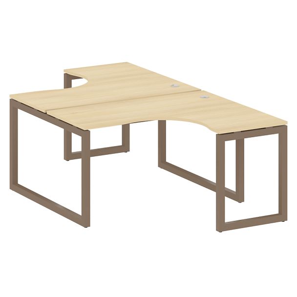 Metal System Quattro Р. ст. криволинейная на О-образном м/к 50БО.РАС-СА-2.3 Акация/Мокко металл 1400*2435*750 - Вид 1