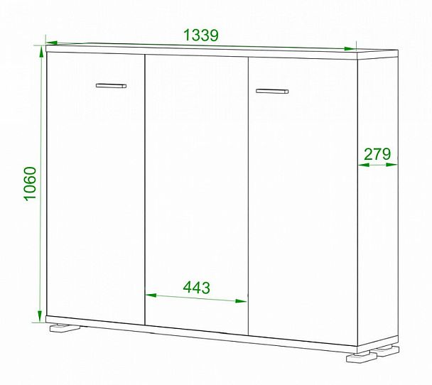 Тумба Домино ПУ-60-4 Белый/Шамони - Вид 2