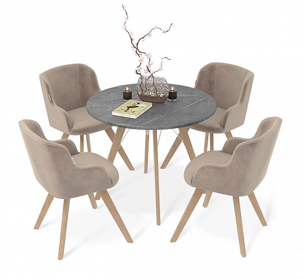 Обеденная группа Sheffilton SHT-DS227 левантера/латте/светлый орех - Вид 2