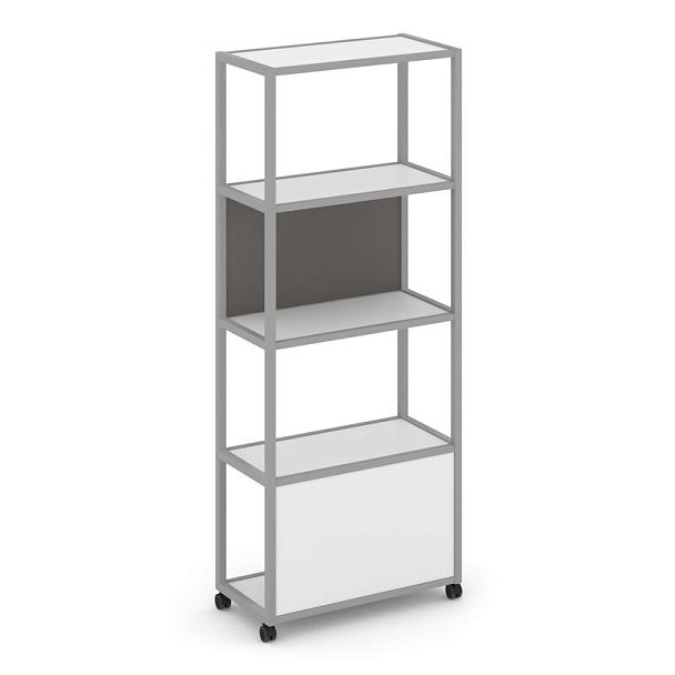 Shelf Mobile Стеллаж 5 уровней 1 секция VR.LT-STK-503.10 Белый Бриллиант/Металл Серый/W-26 1000*400*2000 - Вид 2