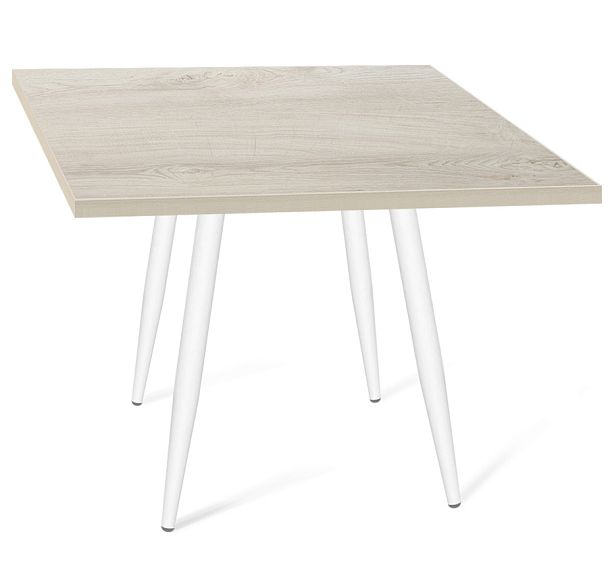 Стол Sheffilton SHT-TU104/80/80 ЛДСП белый муар/дуб беленый - Вид 1