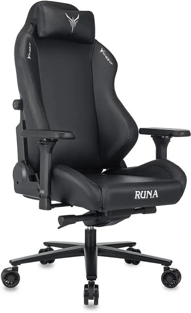 Кресло игровое Knight Runa черный экокожа с подголов. крестов. металл - Вид 1