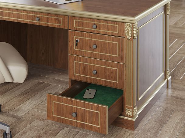 Стол письменный Vienna 200x90x78 орех - Вид 5