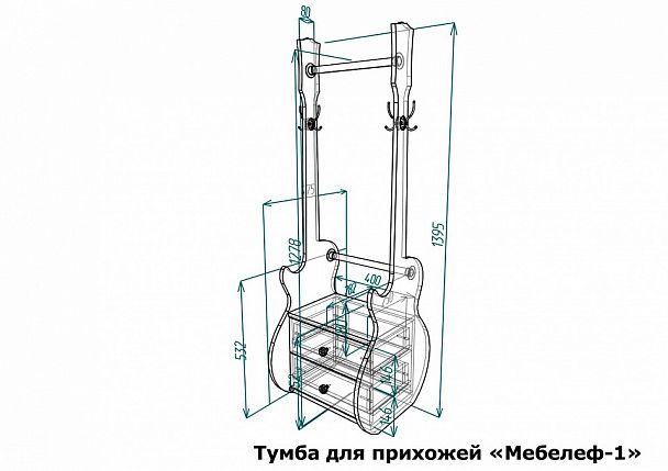 Вешалка гардеробная Мебелеф-1 - Вид 2