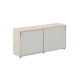 Шкаф купе 1638х400х750 низкий, с замком / корпус: дуб светлый, фасады: серый бархат Сигма / Sigma - Фото предпросмотра