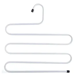 Вешалка для брюк и одежды "ЗМЕЙКА", 5 секций, размер 34х36 см, белая, BRABIX, 608465 - Фото предпросмотра