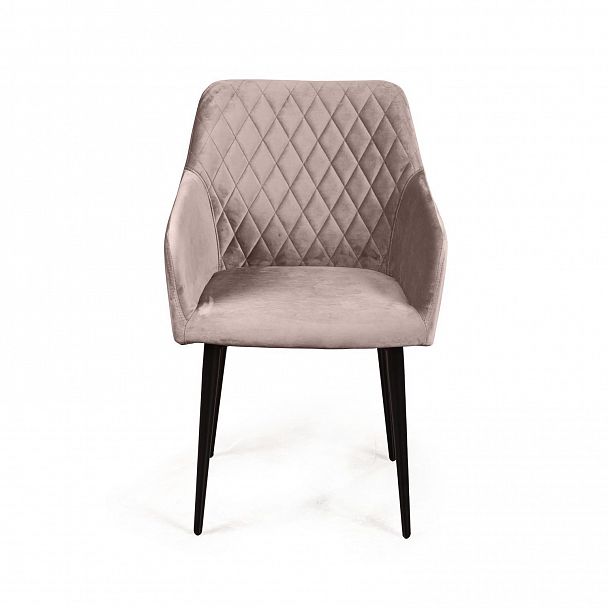 Стул с подлокотниками Robert, бархат пепельно-бежевый 25 - Вид 3
