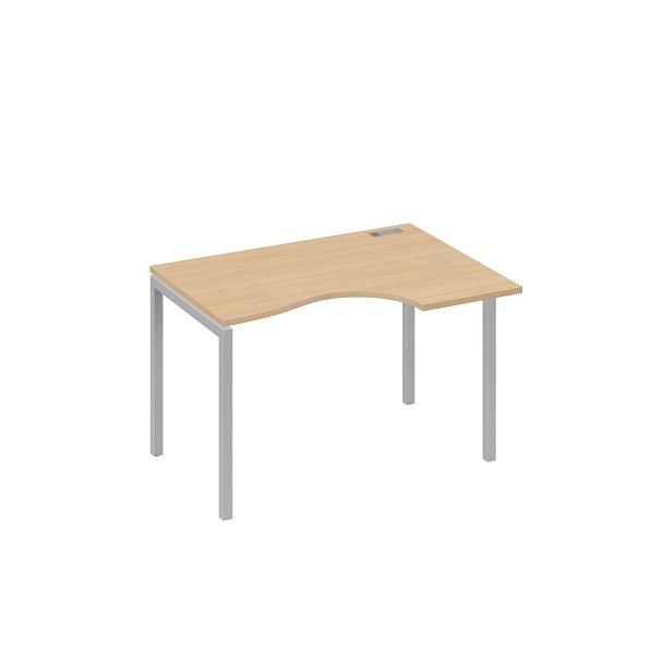 Стол эргономичный правый "Классика" на металлокаркасе DUE A4 А4 Б2 042 БП натуральный дуб / металлокаркас серый - Вид 1