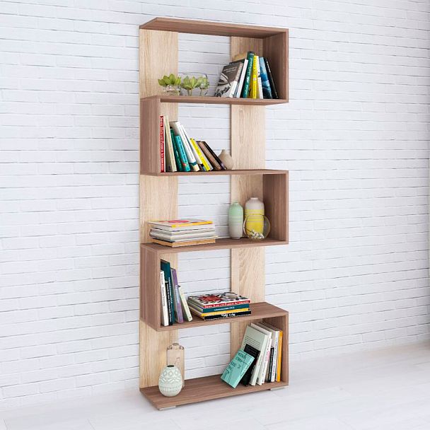 Стеллаж Ромео-1 (700*1800*250) ясень шимо/дуб сонома - Вид 1