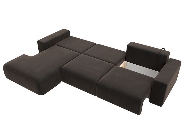 Диван угловой Лига-036 Классик Лонг левый угол Велюр коричневый - Вид 9