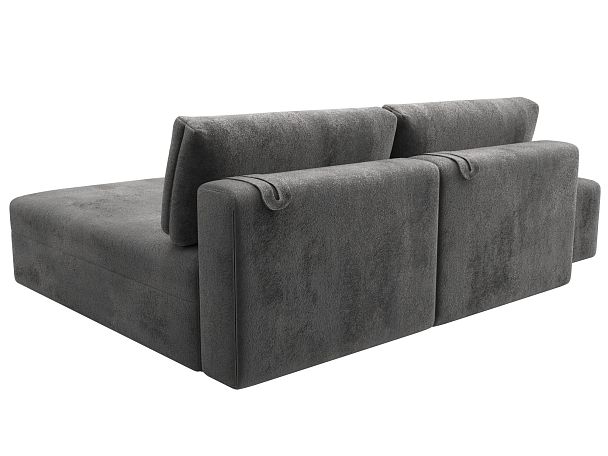 Диван угловой модульный с пуфом Лига-060 НПБ угол универсальный Велюр серый - Вид 5