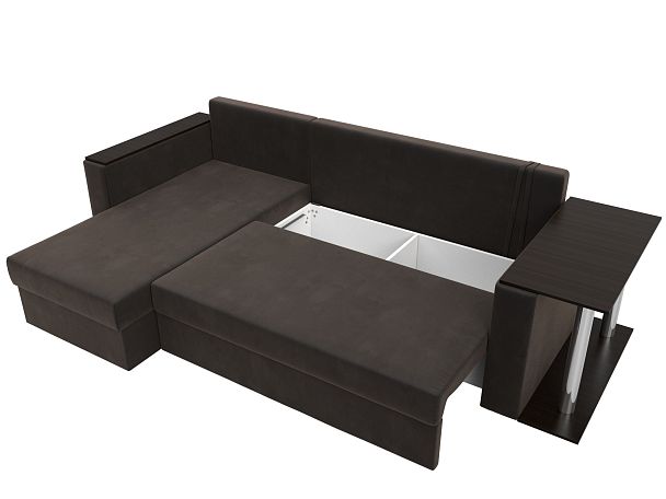 Угловой диван Атланта Лайт левый (полностью велюр коричневый) - Вид 7