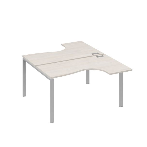 Рабочая станция (2х140) опоры UNO столы Классика A4 А4 Б1 181 БП дуб / металлокаркас серый - Вид 1