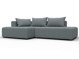 Диван угловой Лига-103 НПБ угол левый Рогожка серый - Фото предпросмотра