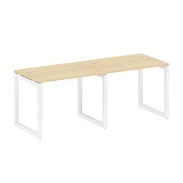 Metal System Quattro Р. ст. на 2 раб. места на О-образном м/к 50БО.СМ-2.1 Акация/Белый металл 2000*720*750 - Фото предпросмотра