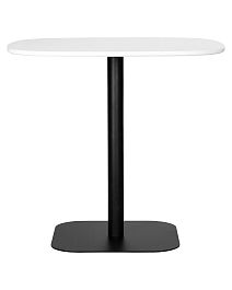 Стол обеденный DOBRIN OTIS (белая столешница, черное основание) - Фото предпросмотра