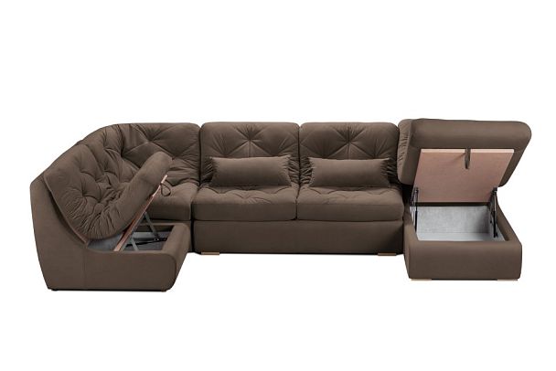 Диван «Борнео» П-образный коричневый - Вид 4