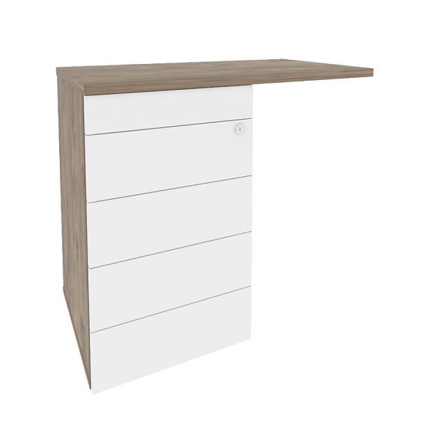 Onix Тумба приставная (TIP-ON) (универсальная л/пр) O.TPU-4 TIP Тиквуд темный/Белый бриллиант 842*460*750 - Вид 1