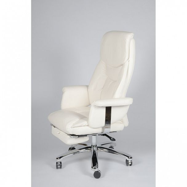 Кресло Парламент / (ivory) сталь + хром /слоновая кость кожа - Вид 2