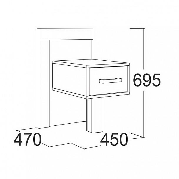 Тумба прикроватная "Ольга 19" - Вид 2