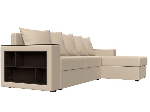 Диван угловой Дубай Лайт угол правый (полностью экокожа бежевая) - Вид 3