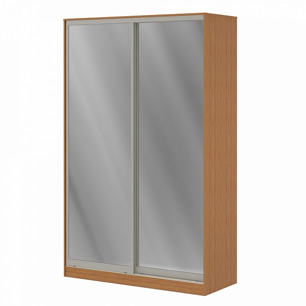 Шкаф купе 1,2 м с двумя зеркальными дверями "Система-M" ПК-ШК-КМШ240х120СЗ2-В1-24 ольха - Вид 1