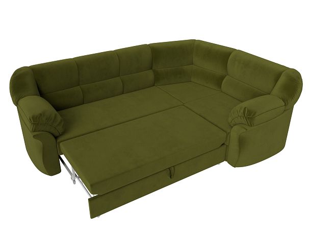 Диван угловой Карнелла правый (полностью микровельвет зеленый) - Вид 7