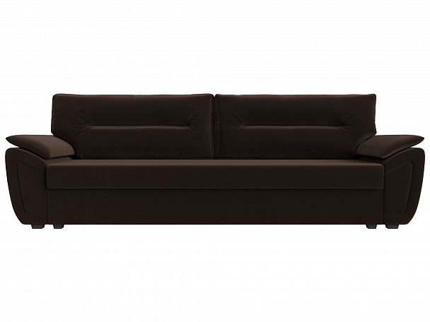 Прямой диван Нэстор Лайт (полностью микровельвет коричневый) - Вид 2