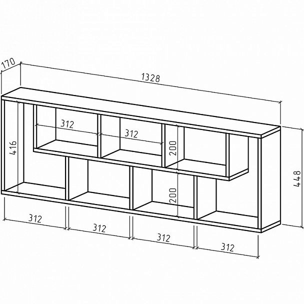 Полка навесная Лайт-25 - Вид 2