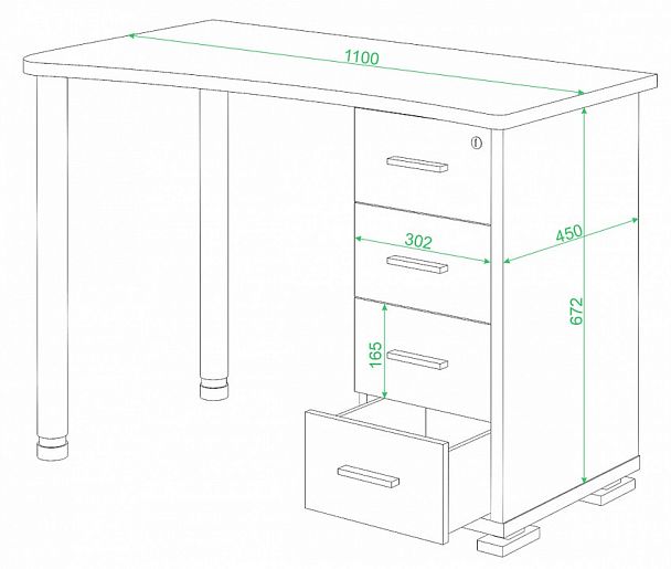Стол письменный СКМ-50 Шамони левый - Вид 2