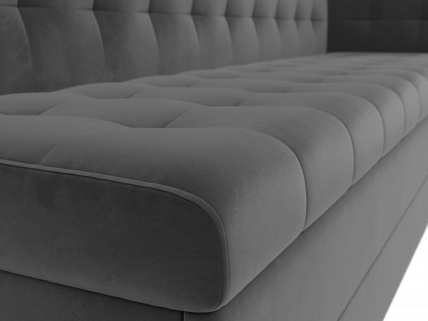 Кухонный диван Бриз с углом (полностью велюр серый) - Вид 4