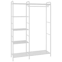 Вешалка-стеллаж "Валенсия-1", 1555х1090х300 мм, 7 полок, металл, белая, ГСВ1 Б - Фото предпросмотра