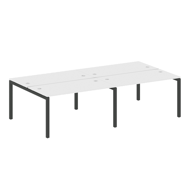 Metal System Quattro Р. ст. на 4 раб. места на П-образном м/к 50БП.СМ-4.3 Белый/Антрацит металл 2800*1475*750 - Вид 1