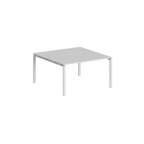 Рабочая станция Sigma 1400х1438х750 / профиль: 60х30 белый; столешница:  белый - Вид 1