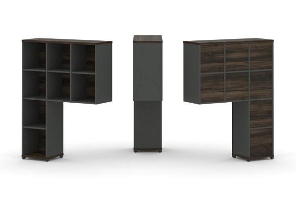 Concept Надставка высокая CN.ONV-001 Дуб Мали/Антрацит/Металл Антрацит 1099*350*1486 - Вид 1