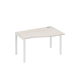 Стол эргономичный правый "Техно" на металлокаркасе UNO A4 А4 Б1 064 БП дуб / металлокаркас белый - Фото предпросмотра