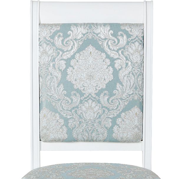 Комплект деревянных стульев с мягким сиденьем Бармс Белая эмаль/Бирюзовый жаккард, 3 шт. - Вид 7