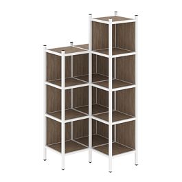 Loft Угловой внутренний стеллаж наборный VR.L-38 Дуб аризона/Белый металл 862*862*1869 - Фото предпросмотра