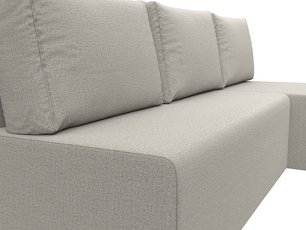 Диван угловой Поло правый угол Рогожка бежевый - Вид 4