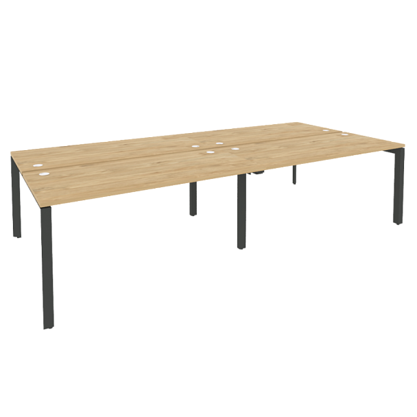 Onix Рабочая станция на П-образном м/к O.MP-D.RS-4.4.7 Тиквуд светлый/Антрацит металл 3160*1475*750 - Вид 1
