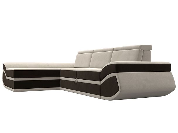 Диван угловой Лига-032 левый угол Микровельвет бежевый - Вид 3