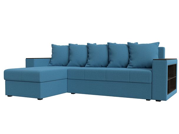 Диван угловой Дубай Лайт левый угол Рогожка голубой - Вид 1