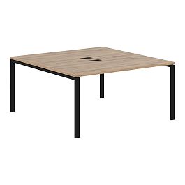 Стол 2-х местный EUWST 1516 Дуб Денвер светлый/Черный 1560х1606х750 EDIS - Фото предпросмотра
