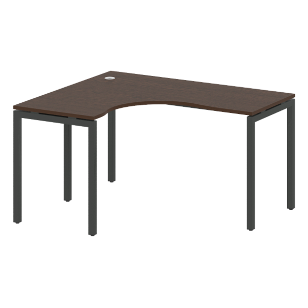 Metal System Quattro Стол криволинейный левый на П-образном м/к 40БП.СА-3 (L) Венге/Антрацит металл 1400*1200*750 - Вид 1