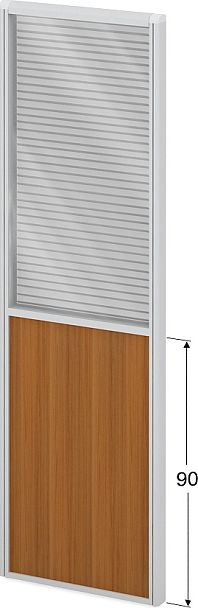 Модуль комбинированный "Мобильные офисные перегородки «Логика»"  ПК-ЛГ-МДК200х60/90Ж/Д-В1-307 серый - Вид 1