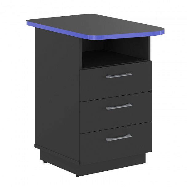 Тумба "Skilll" SFLC-3D.2 антрацит/синий - Вид 1