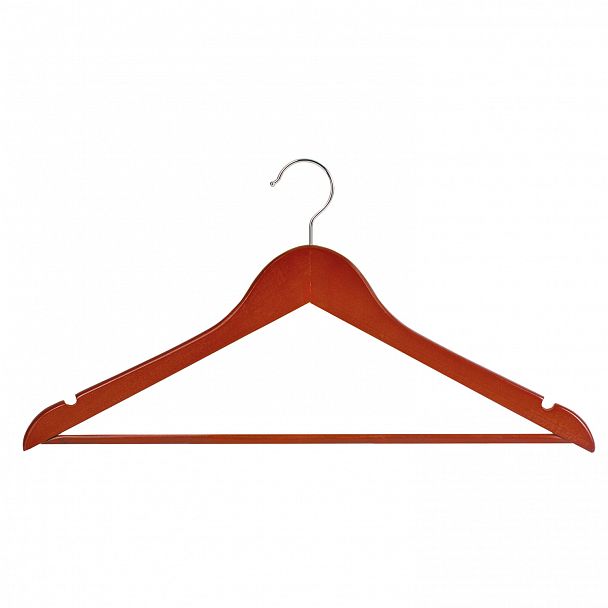 Вешалки-плечики, размер 48-50, КОМПЛЕКТ 5 шт., дерево, перекладина, цвет вишня, BRABIX "Стандарт", 601161 - Вид 7